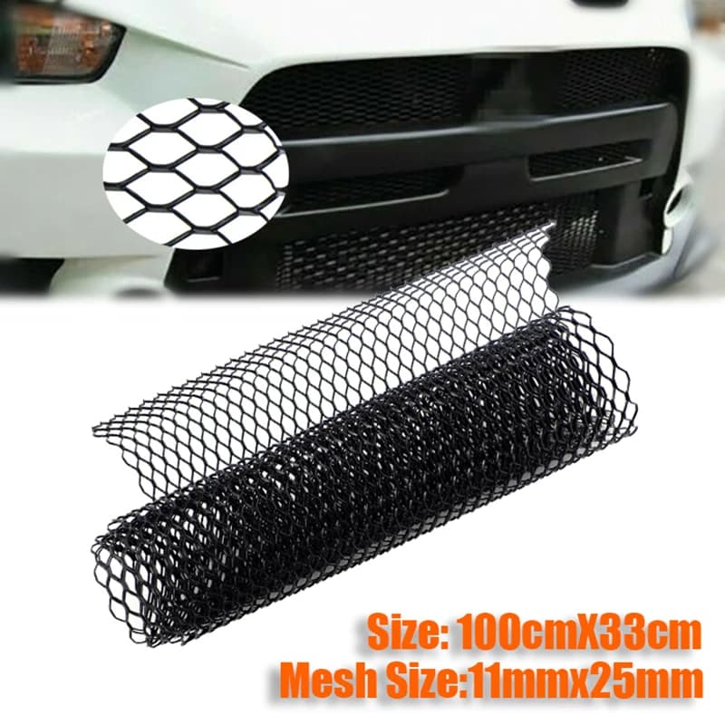 Grille de Ventilation en Maille d'Aluminium de 100x33cm, Couverture pour Capot de Pare-choc de Voitu