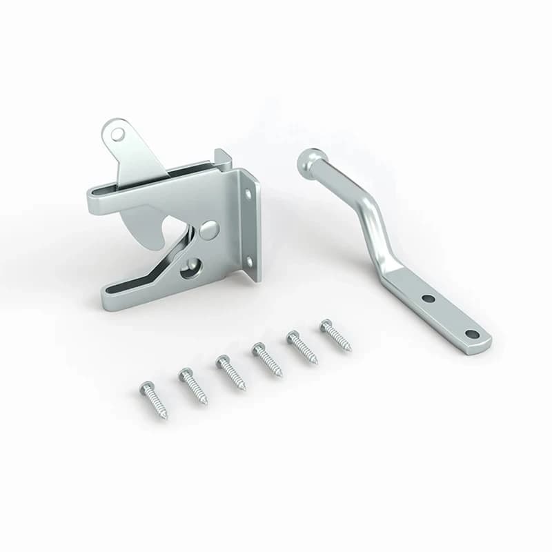 Loquet de Porte de Clôture en Acier au Carbone, Noir, Serrure Galvanisée Galvanisée, Charnière