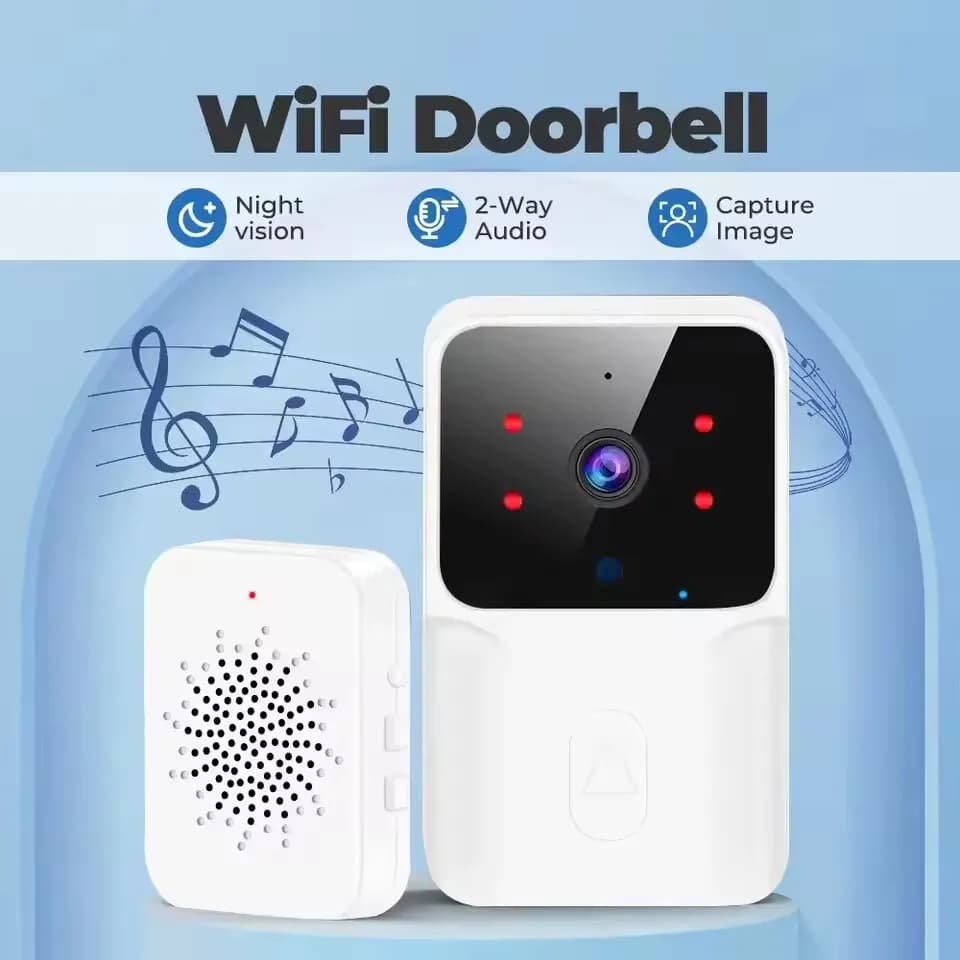 Sonnette vidéo WiFi sans fil pour téléphone, système d'interphone bidirectionnel, Vision nocturne IR