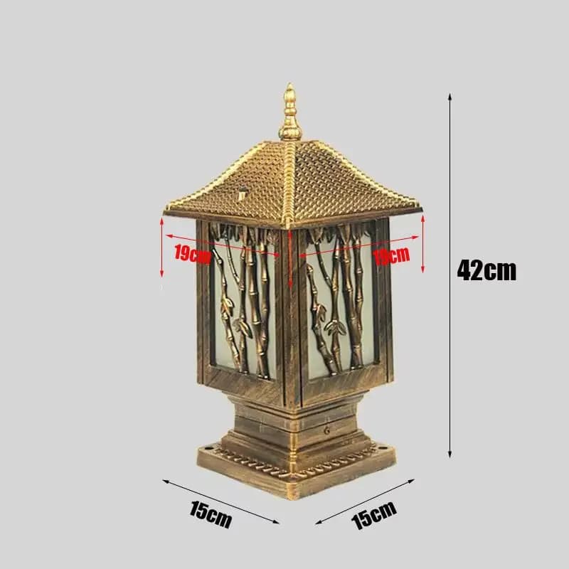 Lampe de pilier extérieur Villa européenne cour porte colonne lumière étanche noir en aluminium jard
