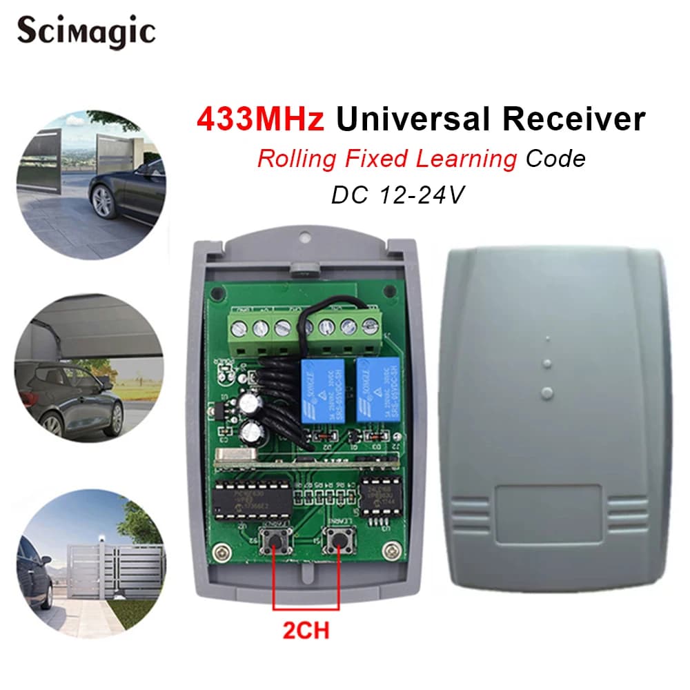 2CH SCS SENTINEL Gate Control Récepteur de garage 433mhz Universal Rolling Code Transmitter Ouvre-po
