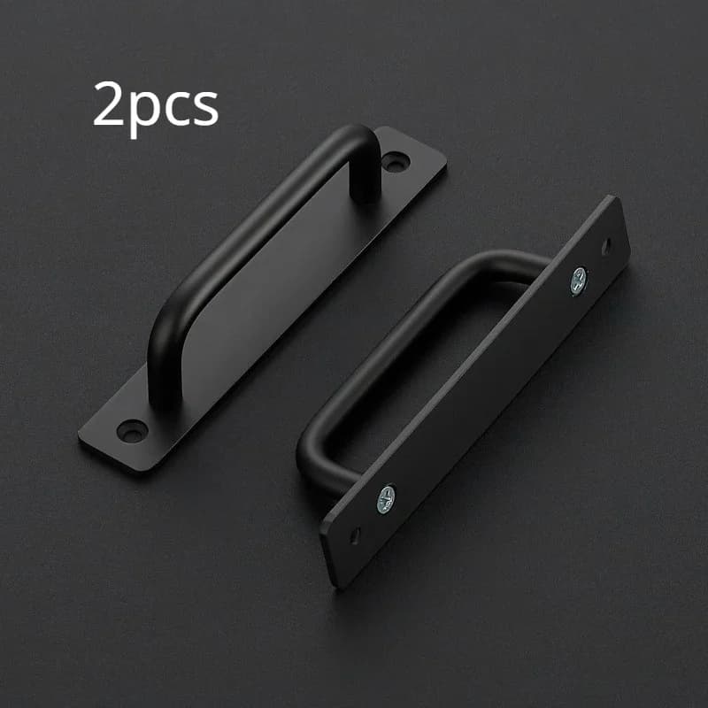 Poignée de Porte Coulissante en Alliage d'Aluminium avec Plaque, 2 Pièces