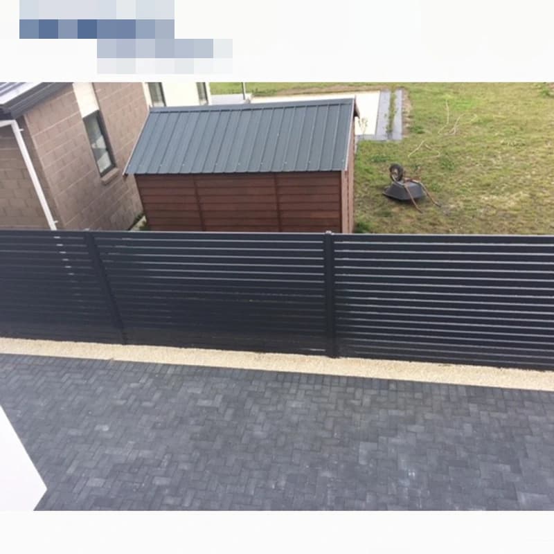 Clôture en aluminium noir horizontal moderne confidentialité jardin extérieur panneau Zaun