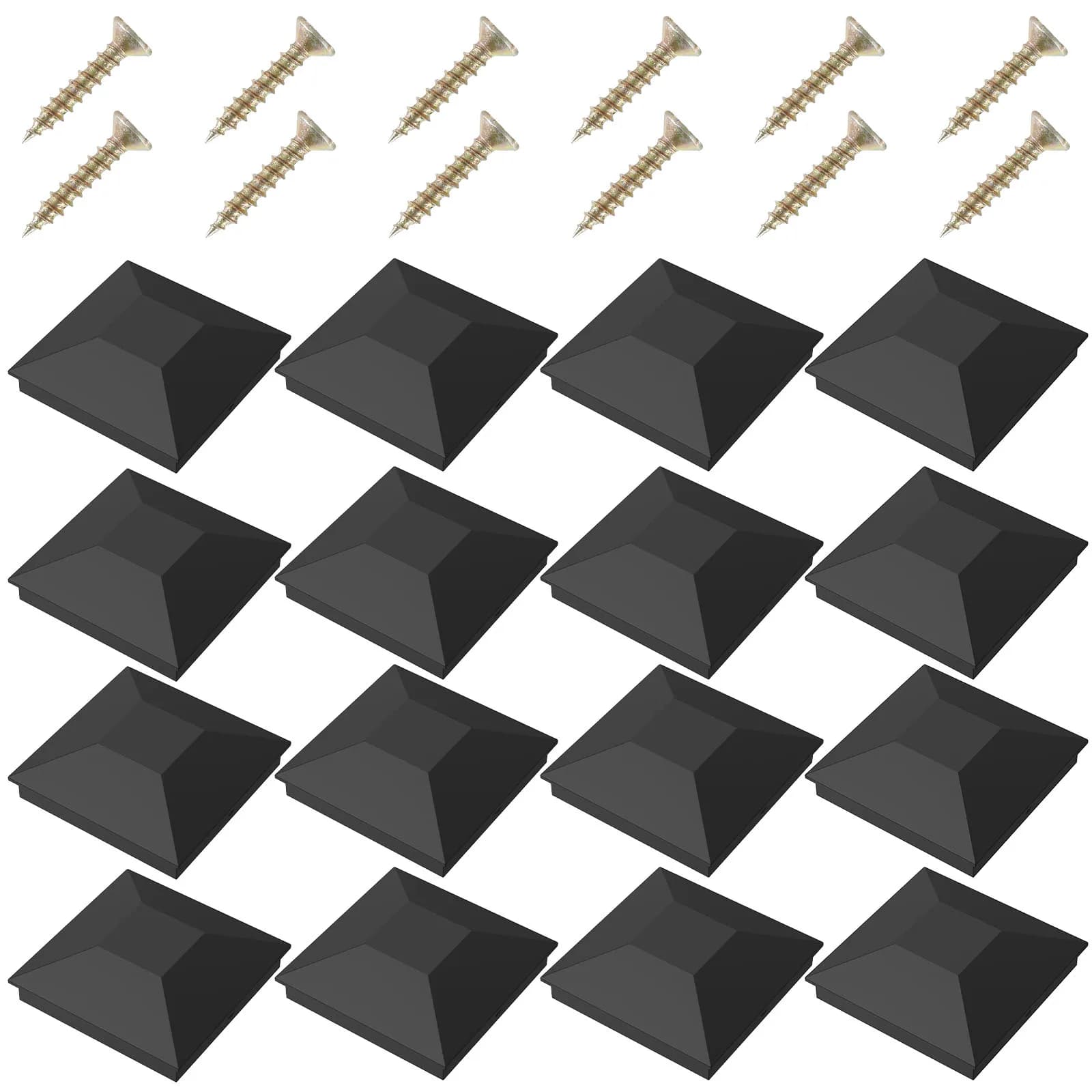 12 pièces de capuchons de poteau de clôture en bois 4x4 (3,5 po x 3,5 po) en plastique PP, résistant