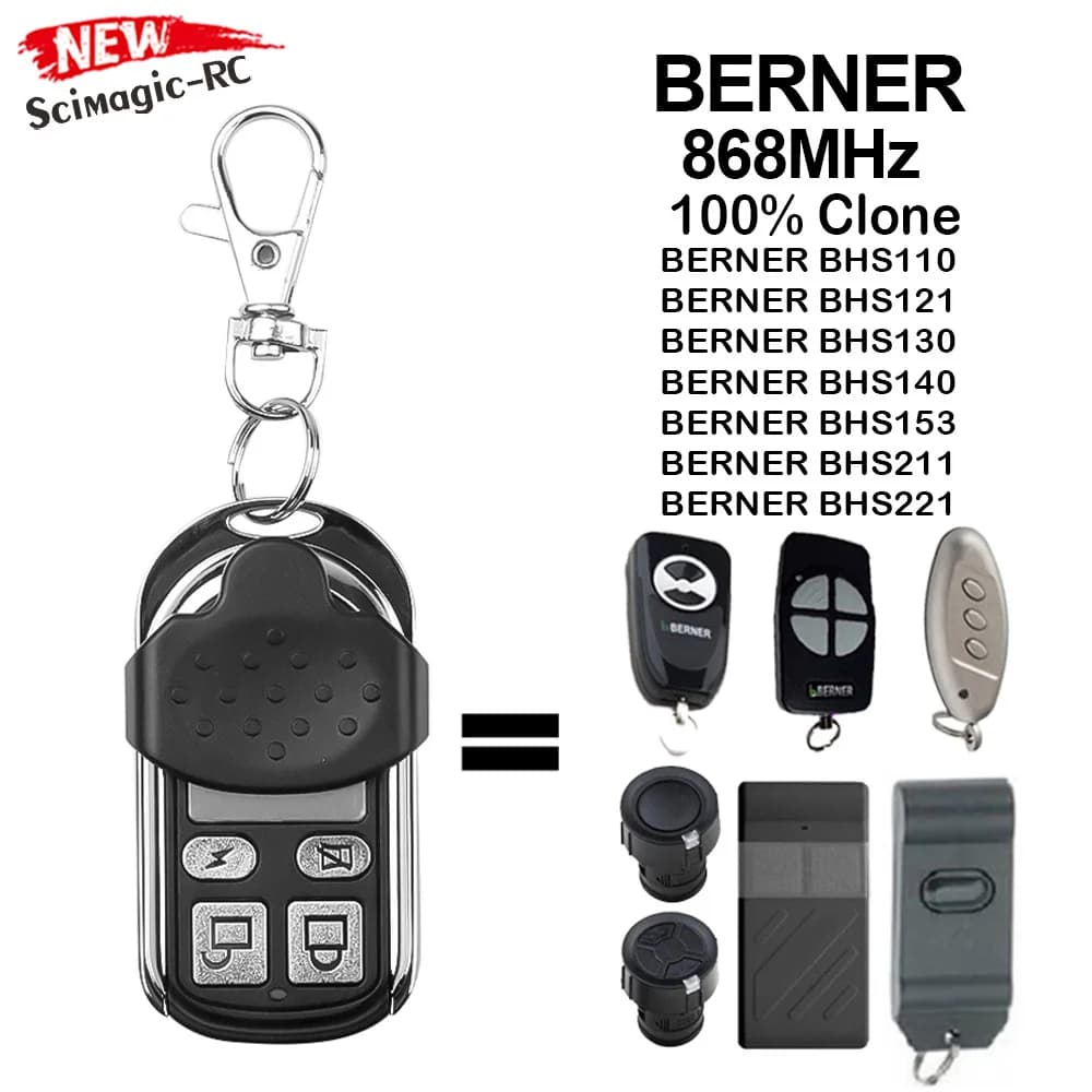 Clone BERNER 868mhz Télécommande BHS110 BHS121 BHS130 BHS153 BHS140 BHS221 BHS211 Berner 868 Porte d