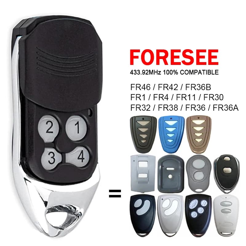 Télécommande FORESEE FR36B FR1 FR30 FR36 FR4 FR11 FR32 FR36A FR38 FR42 FR46 pour ouvre-porte de gara