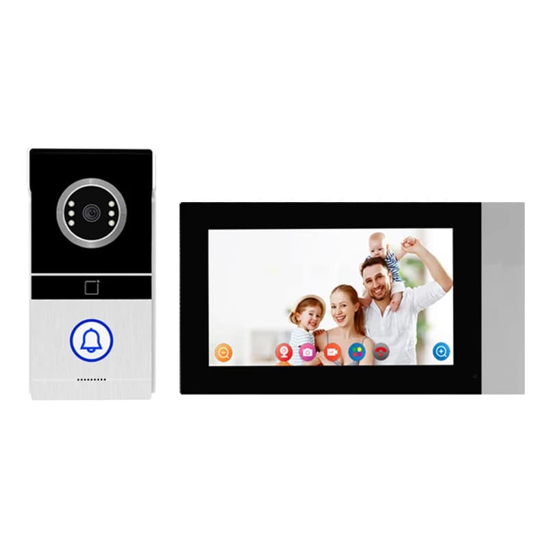 Interphone Visiophone Extérieur Tuya 7 Pouces 1080p, Sonnette Caméra Sans Fil avec Vision Nocturne e