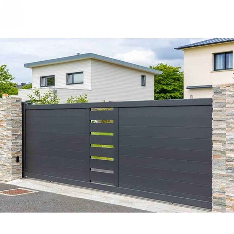 Porte coulissante d'allée en aluminium pour porte d'entrée de maison, porte de maison à moteur