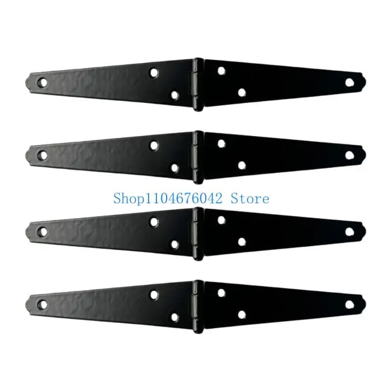 Charnières robustes noires pour portes de hangar, portails, meubles, clôtures en bois et portes d'ar