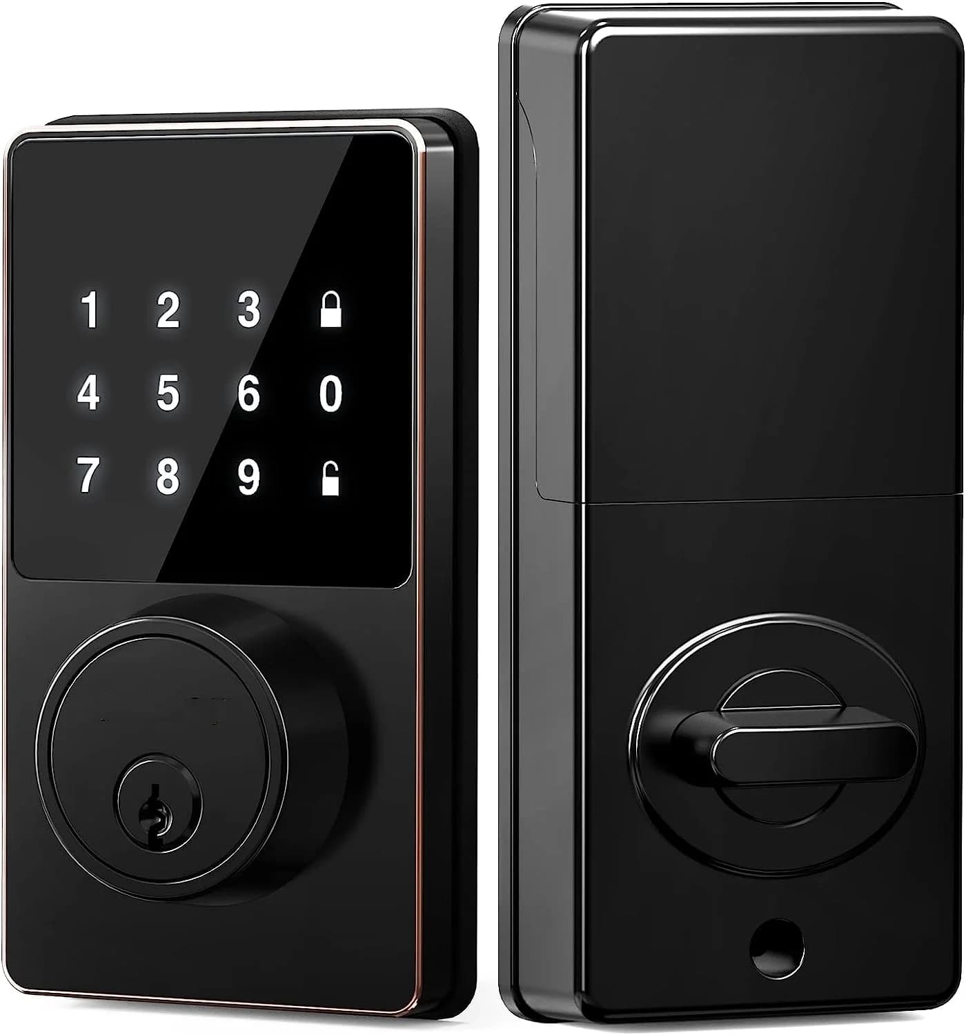 Serrure intelligente avec mot de passe, serrure de porte d'entrée sans clé avec claviers à écran tac