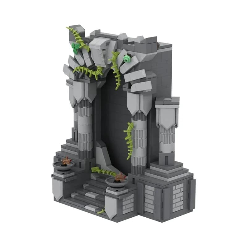 491 pièces MOC - Modèle de briques Portail Oublié - Pièce de terrain animée pour votre univers fanta