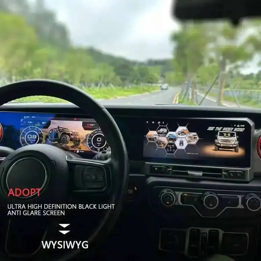 Lecteur multimédia LCD stéréo 4G Carplay pour JEEP WRANGLER 2018-2022 24.6 ''GPS Navi Android Qled d