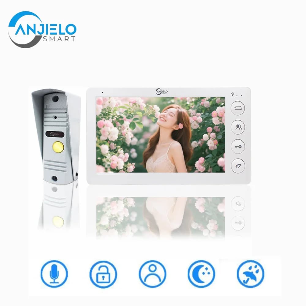 Interphone vidéo intelligent ANJIELO pour appartement, maison de campagne, assistant de sécurité ext
