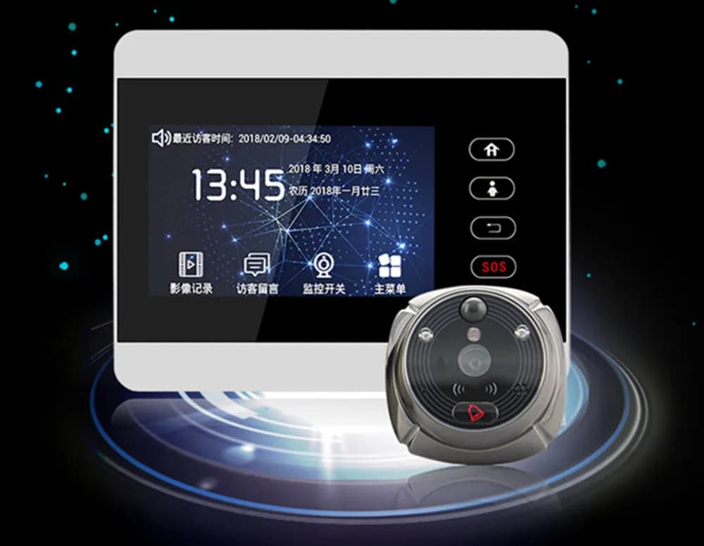 Visiophone intelligent 4 pouces IPS avec écran, application mobile, Wi-Fi et GSM, vision nocturne IR