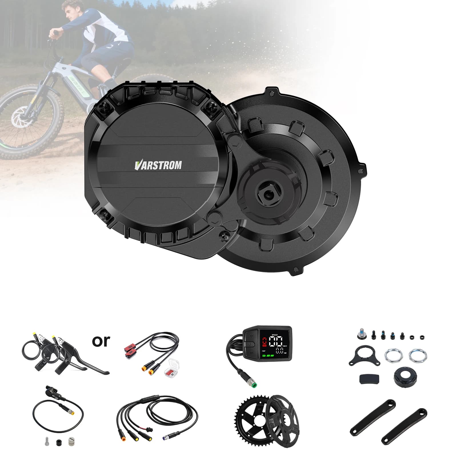 Kit moteur central Varstrom VSM01 48V 750W 130Nm avec capteur de couple pour conversion de vélo élec