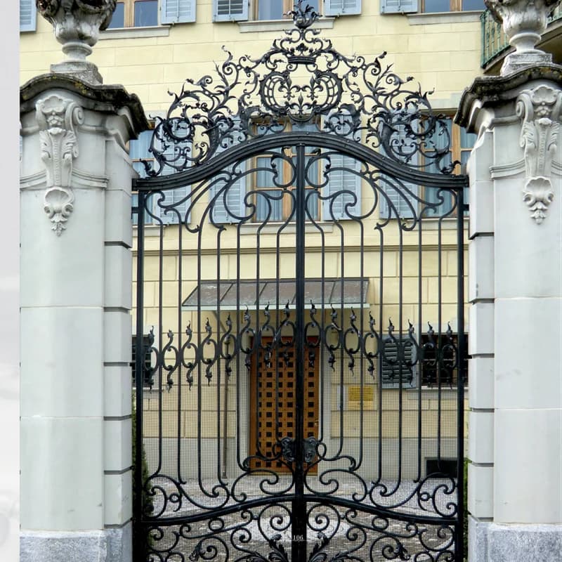 Porte double moderne en fer forgé, balançoire coulissante, appartement scolaire, maison, jardin, vil