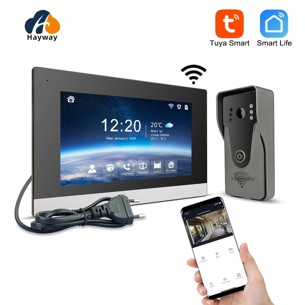 Système d'interphone vidéo 1080P, interphone pour maison, TUYA, WiFi sans fil, intelligent, avec vis