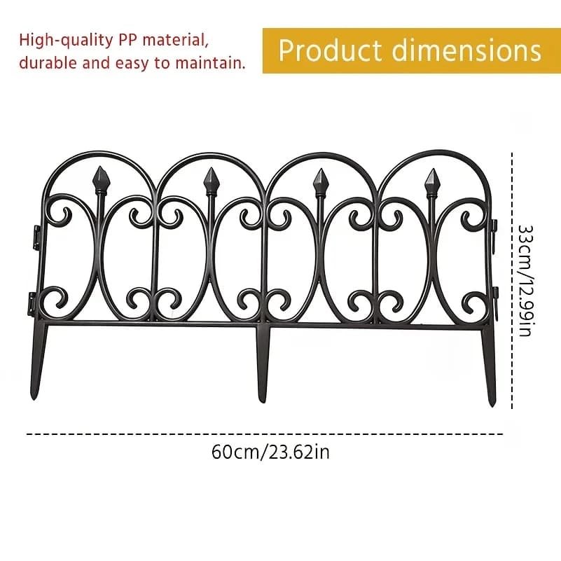 4/8/1 Pièces Panneaux de clôture de jardin extérieur en PP, Bordure décorative rustique pour pelouse