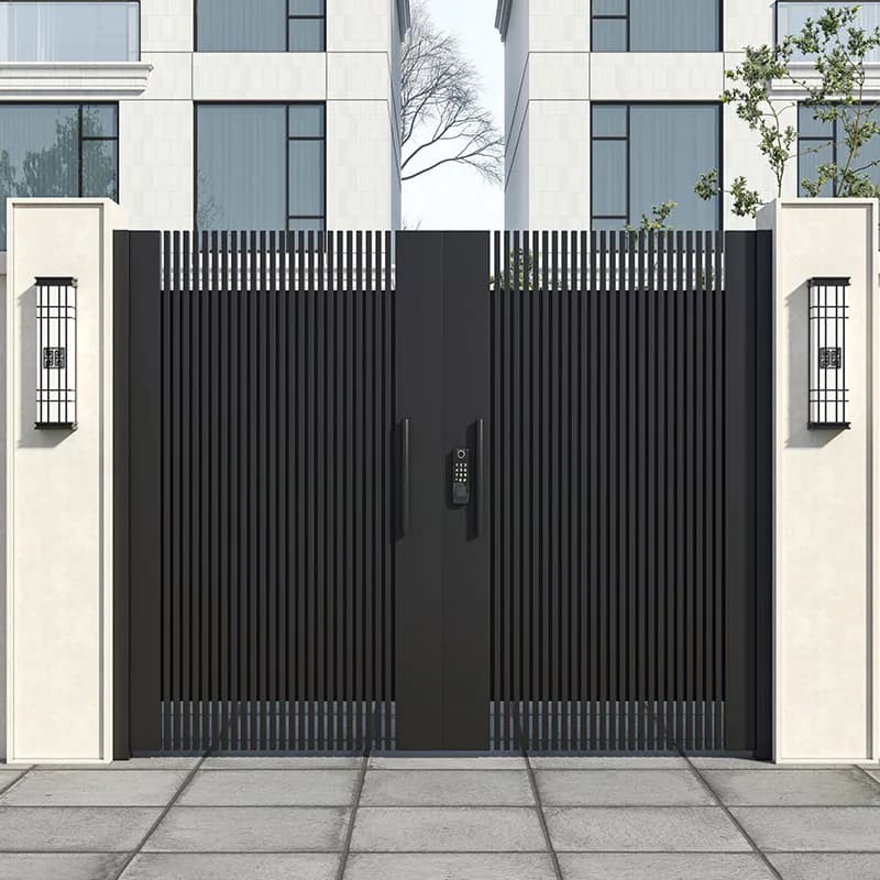 Porte extérieure de cour de maison en alliage d'aluminium, porte de jardin, en acier inoxydable, en