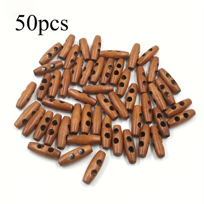 Boutons en bois naturel en forme d'olive - Accessoires de couture pour vêtements, artisanat, projets