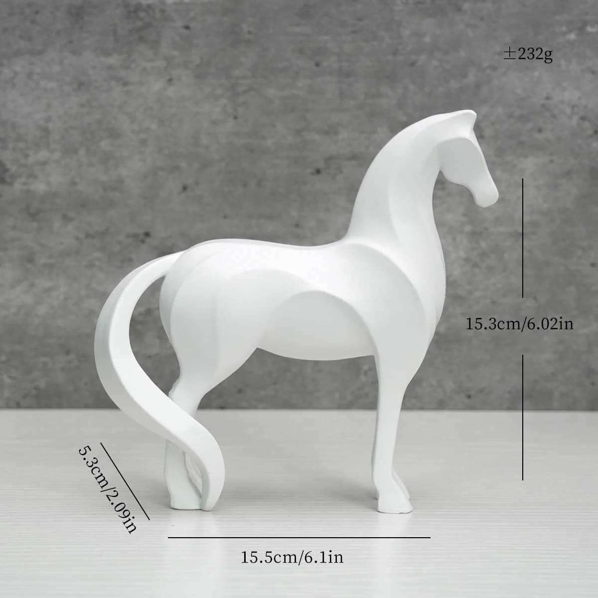 Sculpture de cheval géométrique en résine, ornement artistique, accessoires de décoration pour la ma