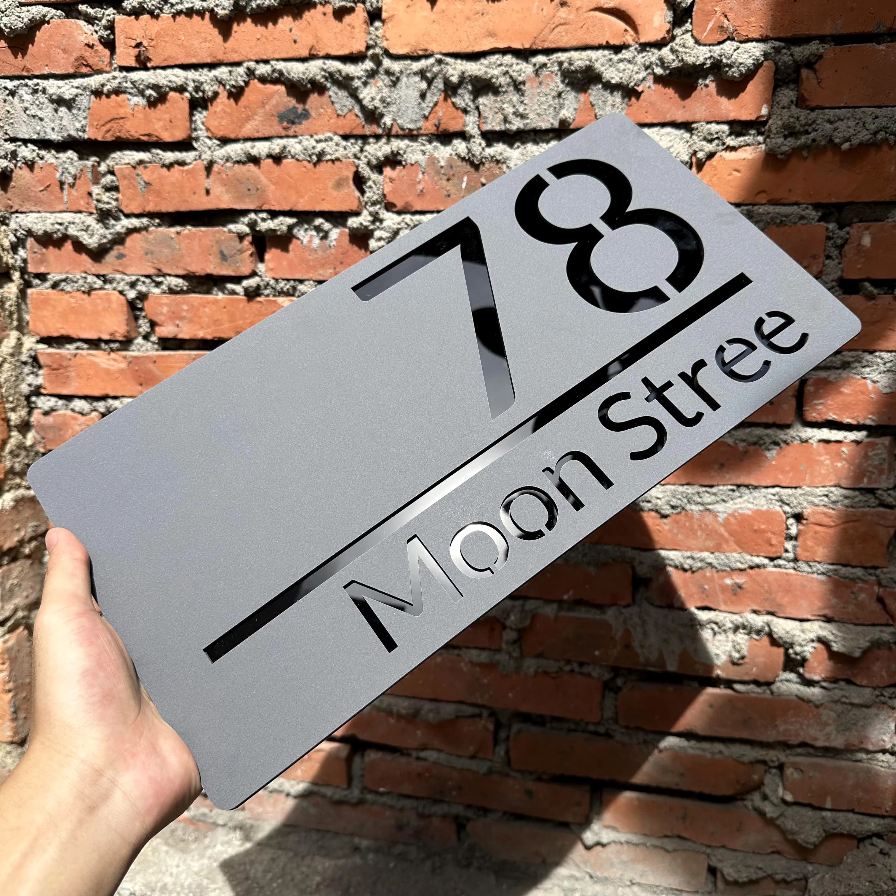 Plaque de numéro de maison extérieure personnalisée en acrylique 3D découpé, plaque de numéro de rue