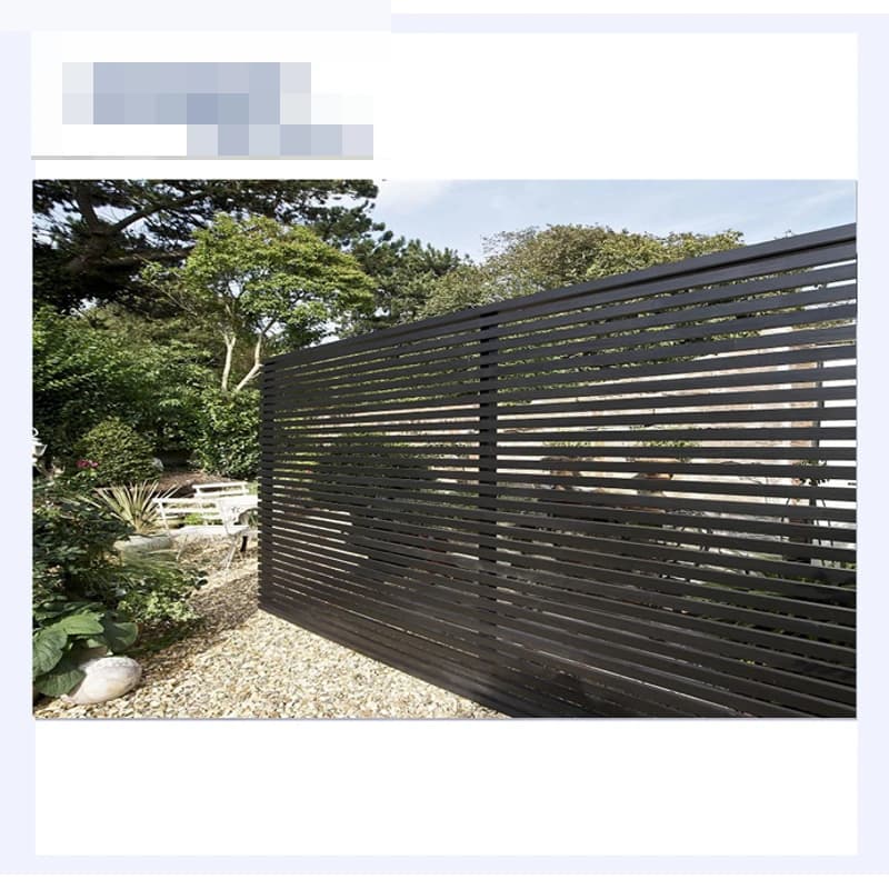 Clôture en aluminium noir horizontal moderne confidentialité jardin extérieur panneau Zaun