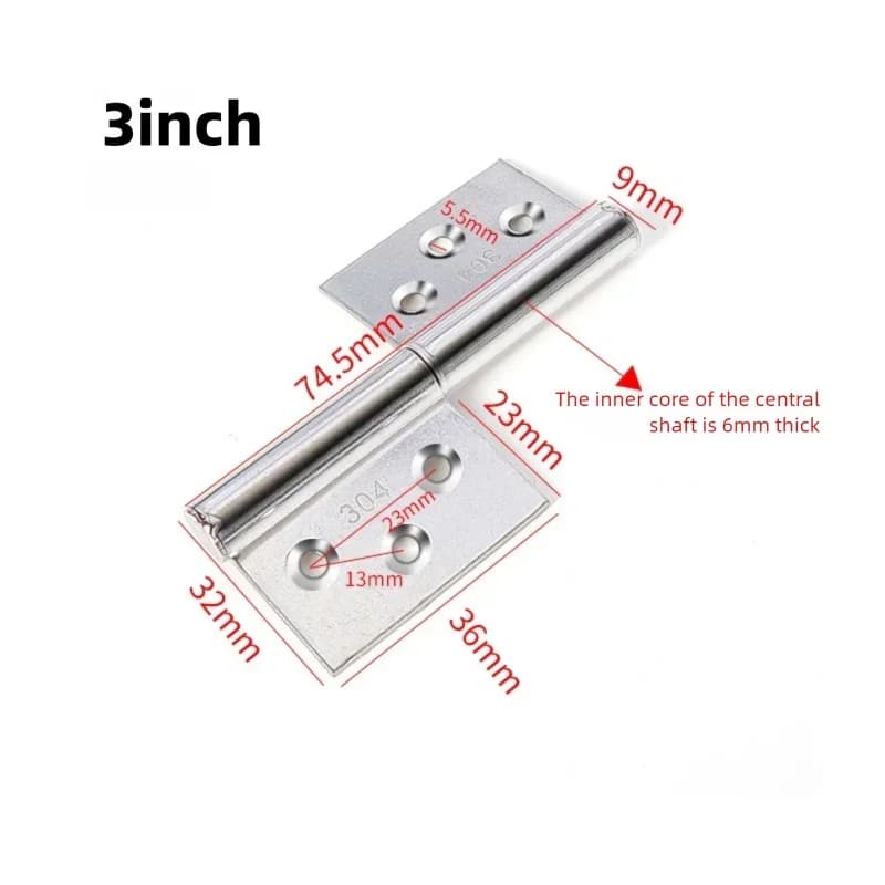 Charnières de porte robustes, charnière de porte à drapeau détachable, serrures de meubles, accessoi