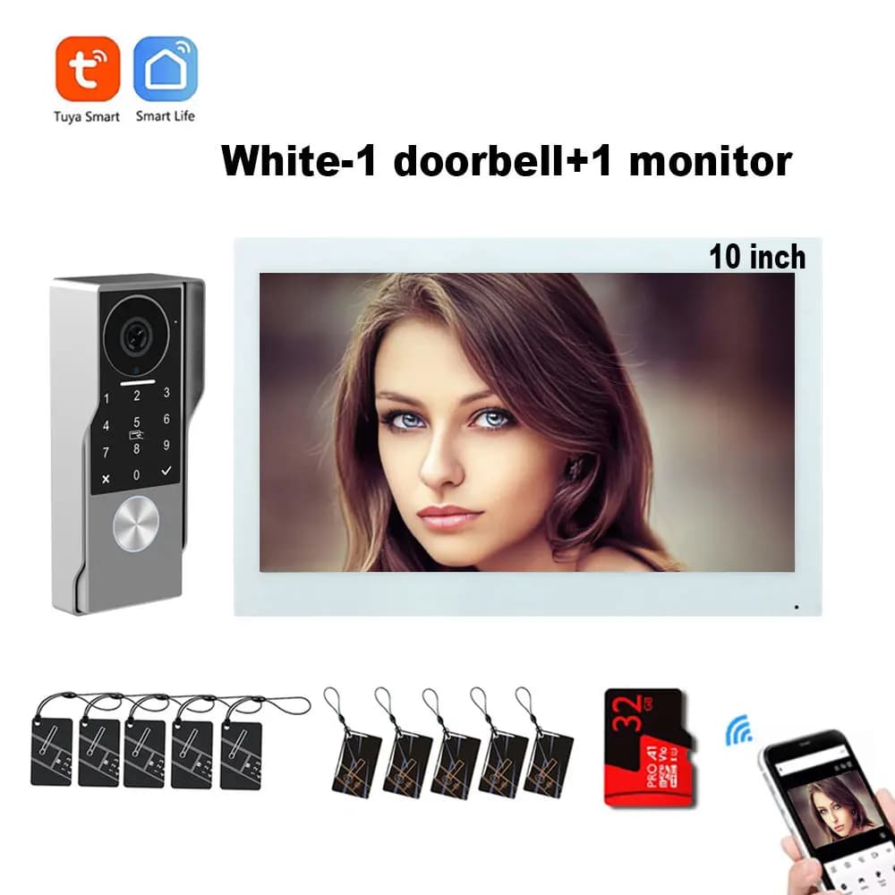 Interphone vidéo intelligent TUYA à 2 fils, caméra étanche 1080P, Wifi 5G, écran tactile 7/10 pouces
