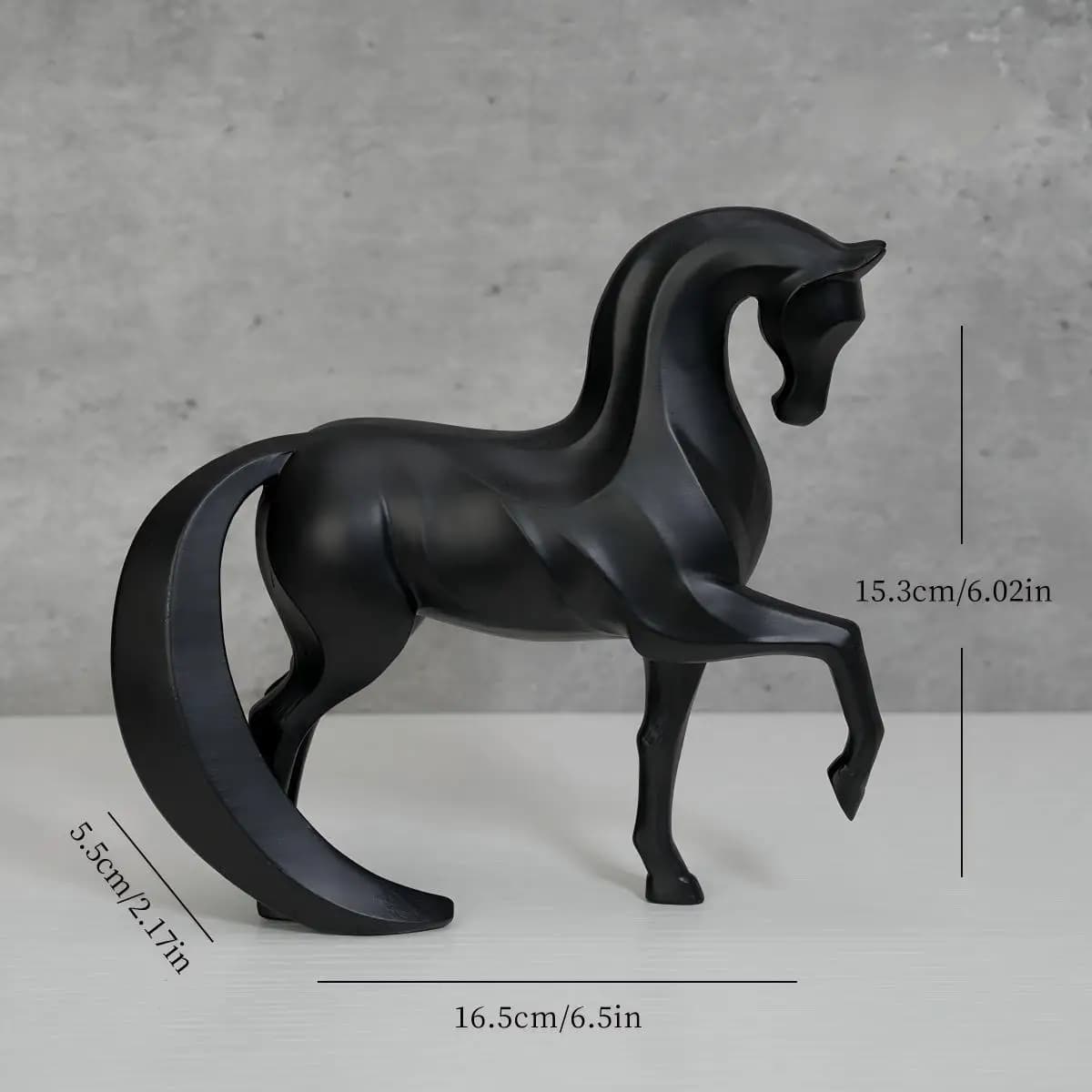 Statue de cheval géométrique en résine, artisanat moderne, figurine animale, décoration nordique pou
