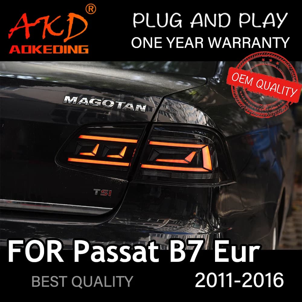 Enquêter arrière LED pour VW Passat B7 Eur, feu arrière, feu arrière, accessoires de voiture, 2012-2016