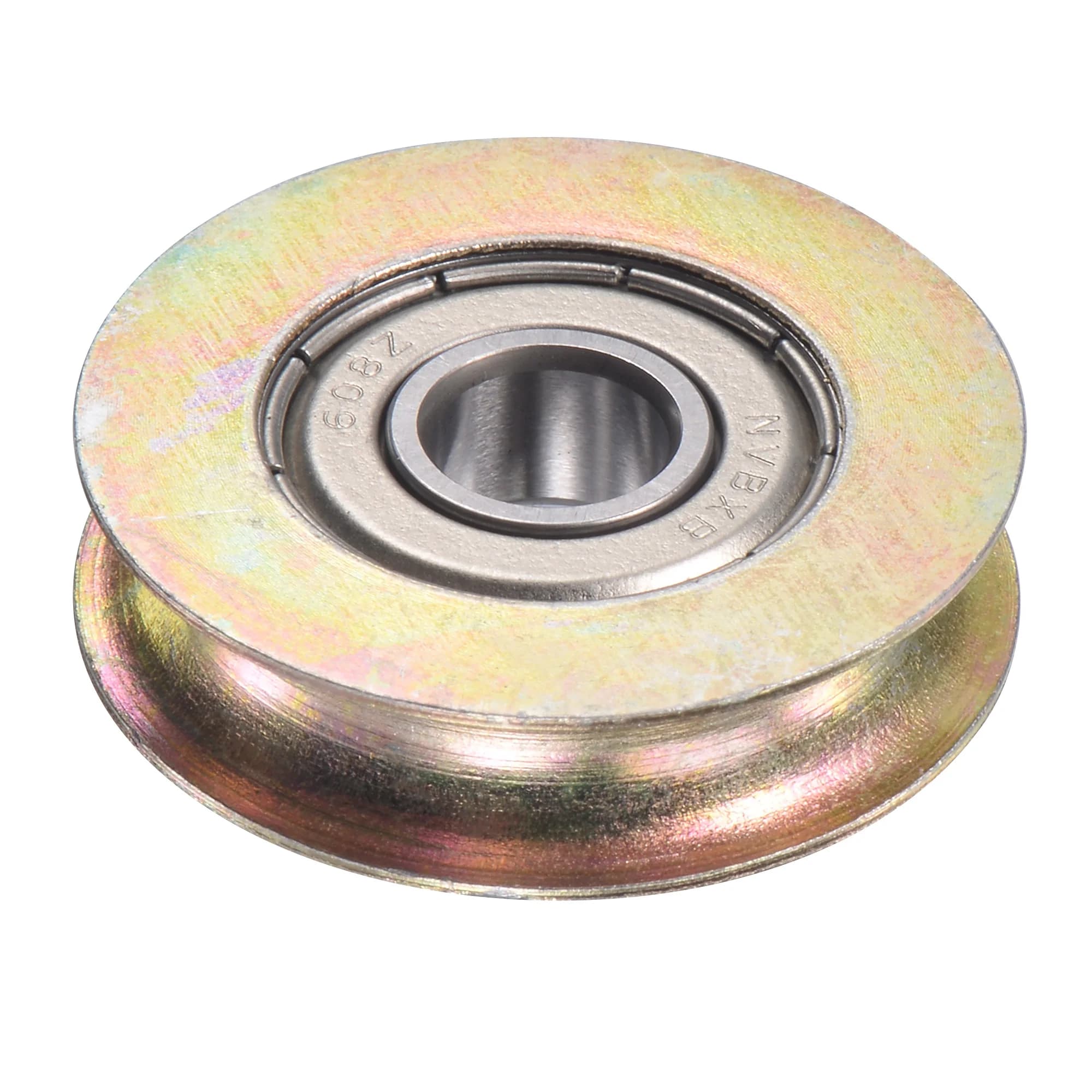 Rouleau de porte marketà rainure en U, trou d'arbre de 8mm, diamètre de 32mm, 2 pièces Roues coulissantes en acier à roulement, rouleaux, poulies pour quincaillerie de meubles