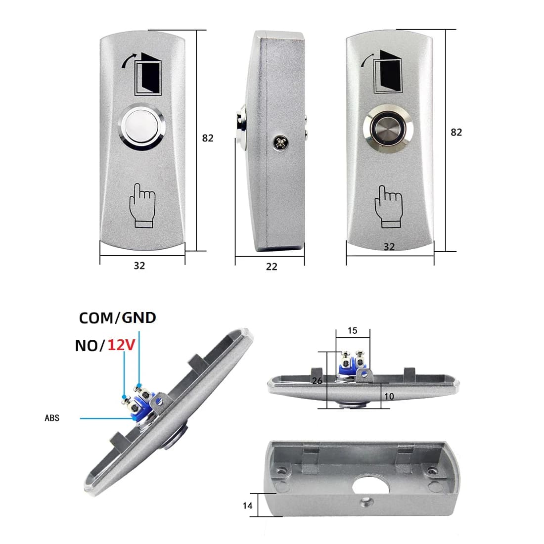 Bouton de déverrouillage de sortie de porte
