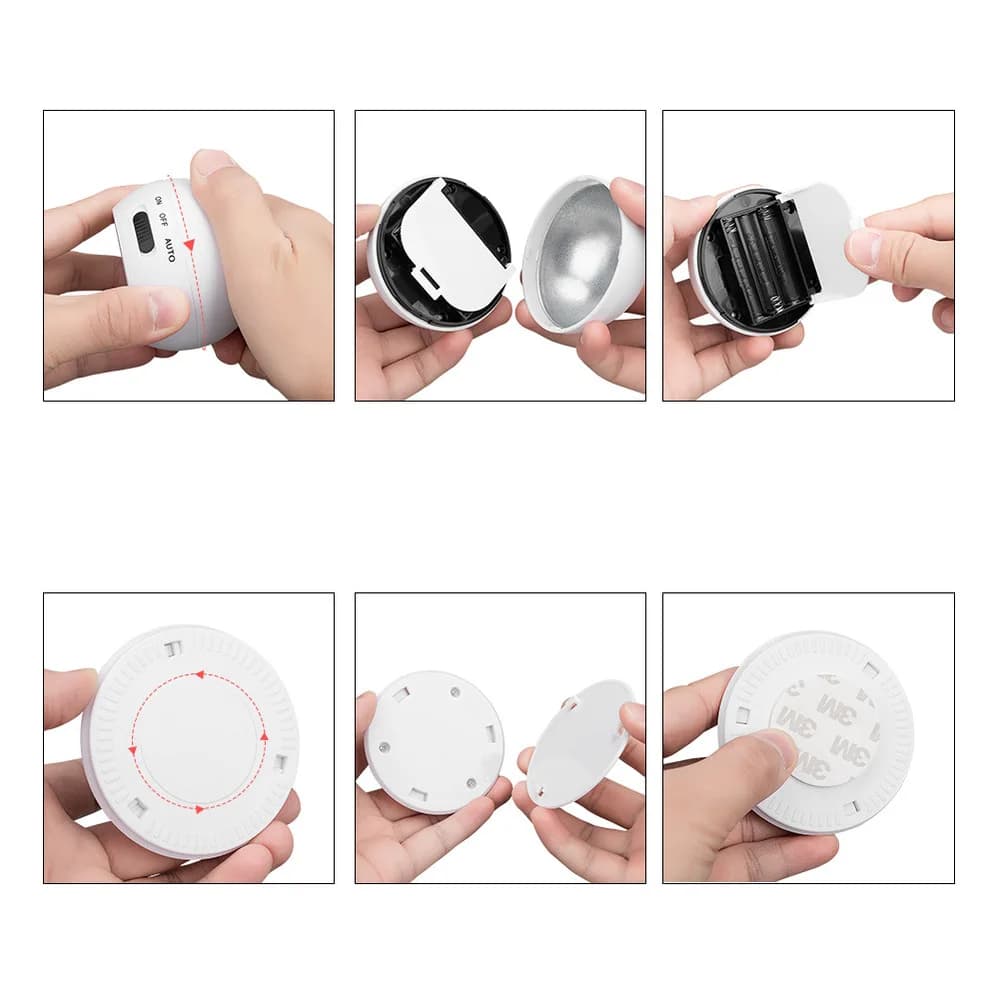 360 ° Rotatif COB boule lumière PIR capteur de mouvement LED veilleuse USB/alimenté par batterie aimant applique murale pour chambre salle de bain cuisine
