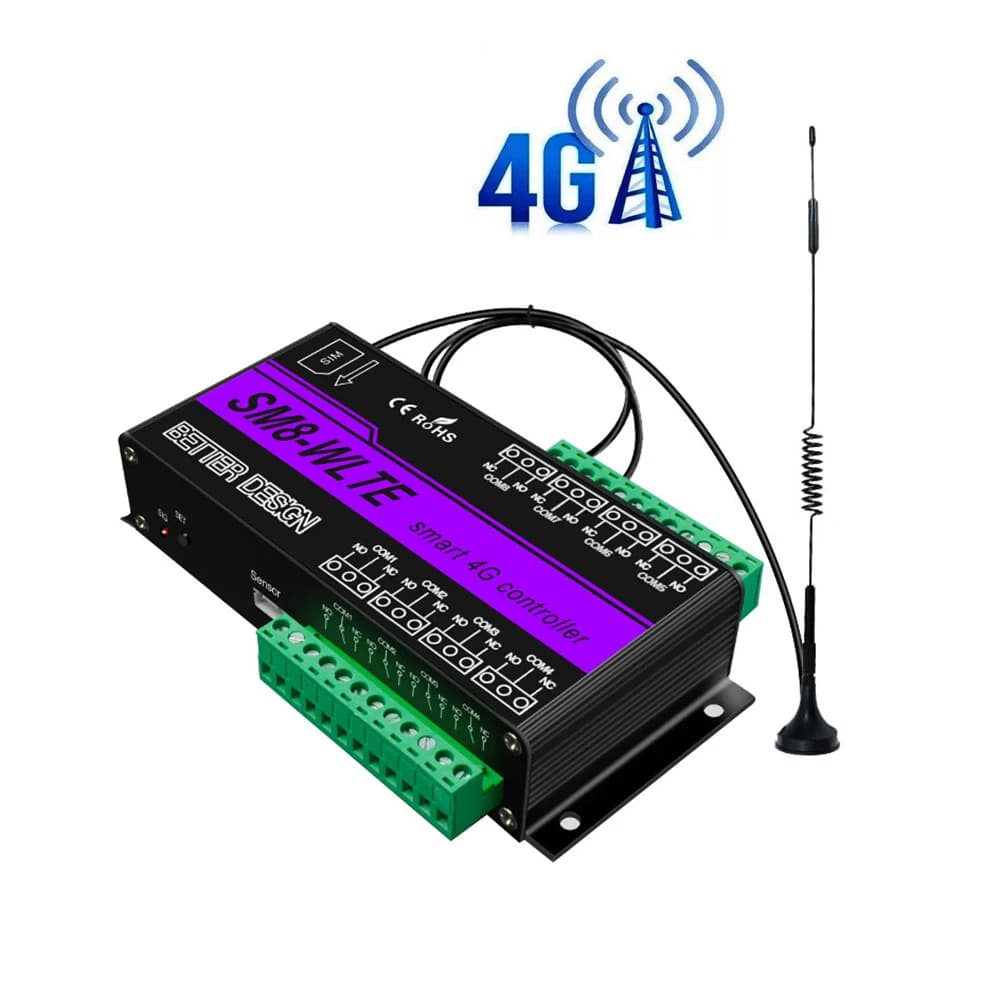 SMS GSM 4G LTE APP Web télécommande 8 canaux relais sortie entrée SM8-WLTE température humidité alerte de panne de courant