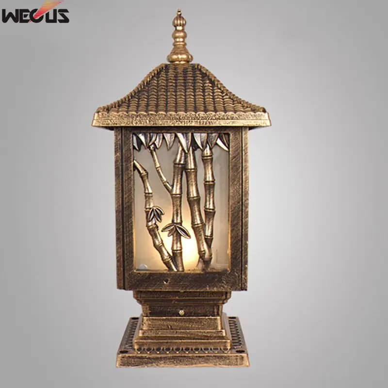 Lampe de pilier extérieur Villa européenne cour porte colonne lumière étanche noir en aluminium jardin paysage lampes pilier éclairage