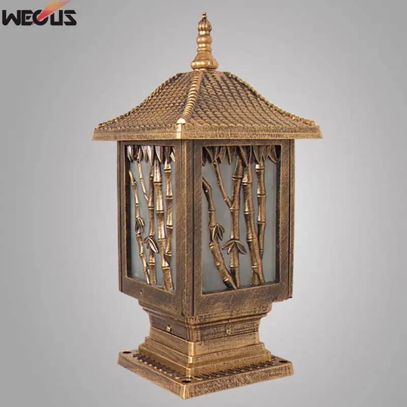Lampe de pilier extérieur Villa européenne cour porte colonne lumière étanche noir en aluminium jardin paysage lampes pilier éclairage
