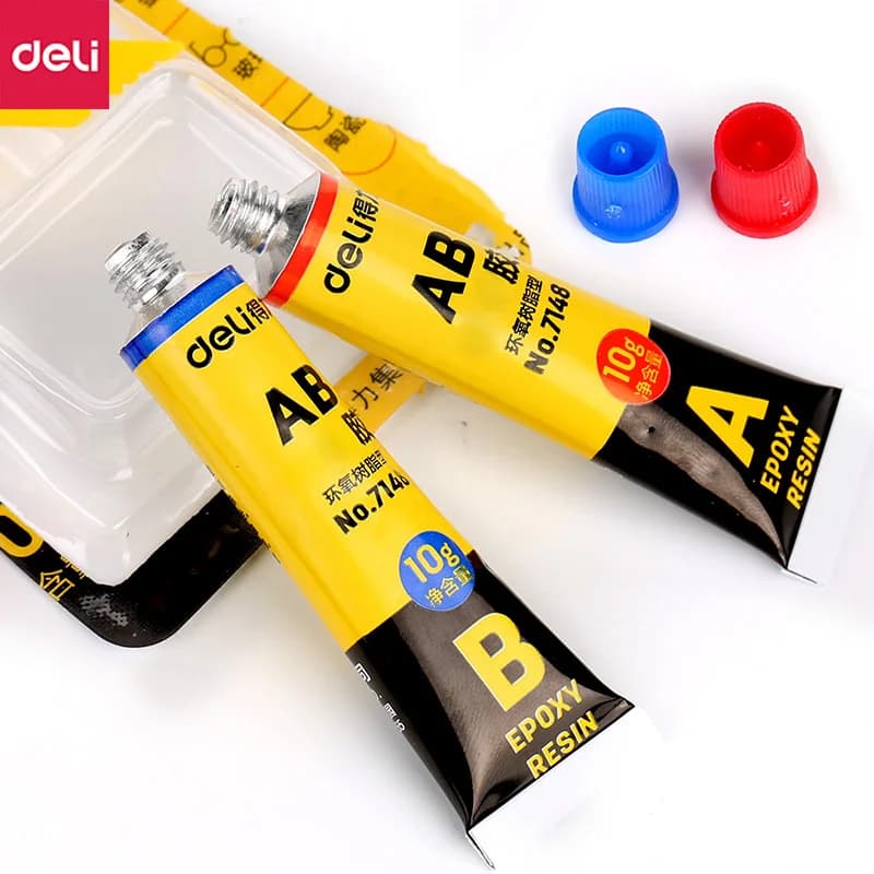 Deli 7148 10g résine époxy AB colle transparente forte plastique métal moule colle A + B 20g haute viscosité colle universelle