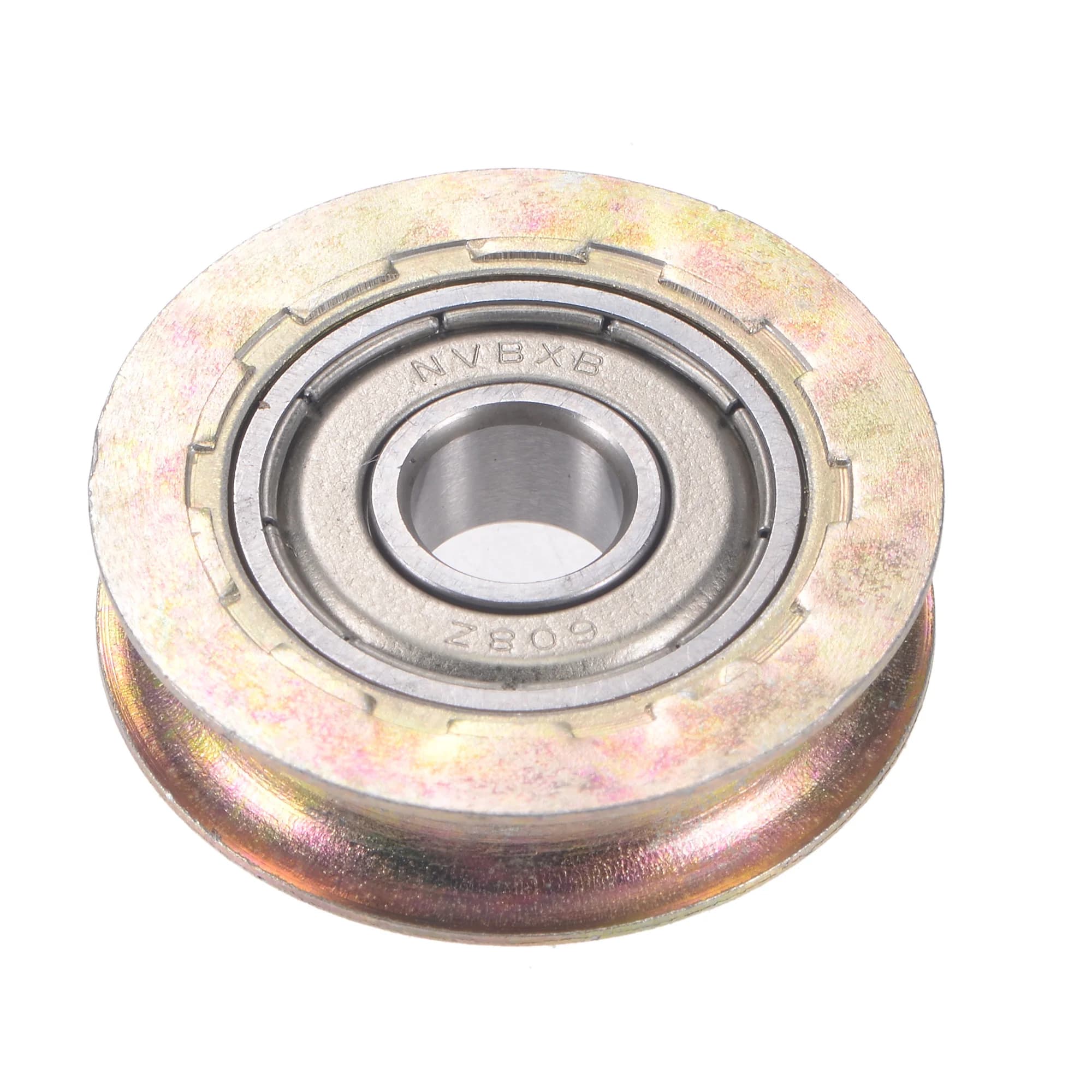 Rouleau de porte marketà rainure en U, trou d'arbre de 8mm, diamètre de 32mm, 2 pièces Roues coulissantes en acier à roulement, rouleaux, poulies pour quincaillerie de meubles