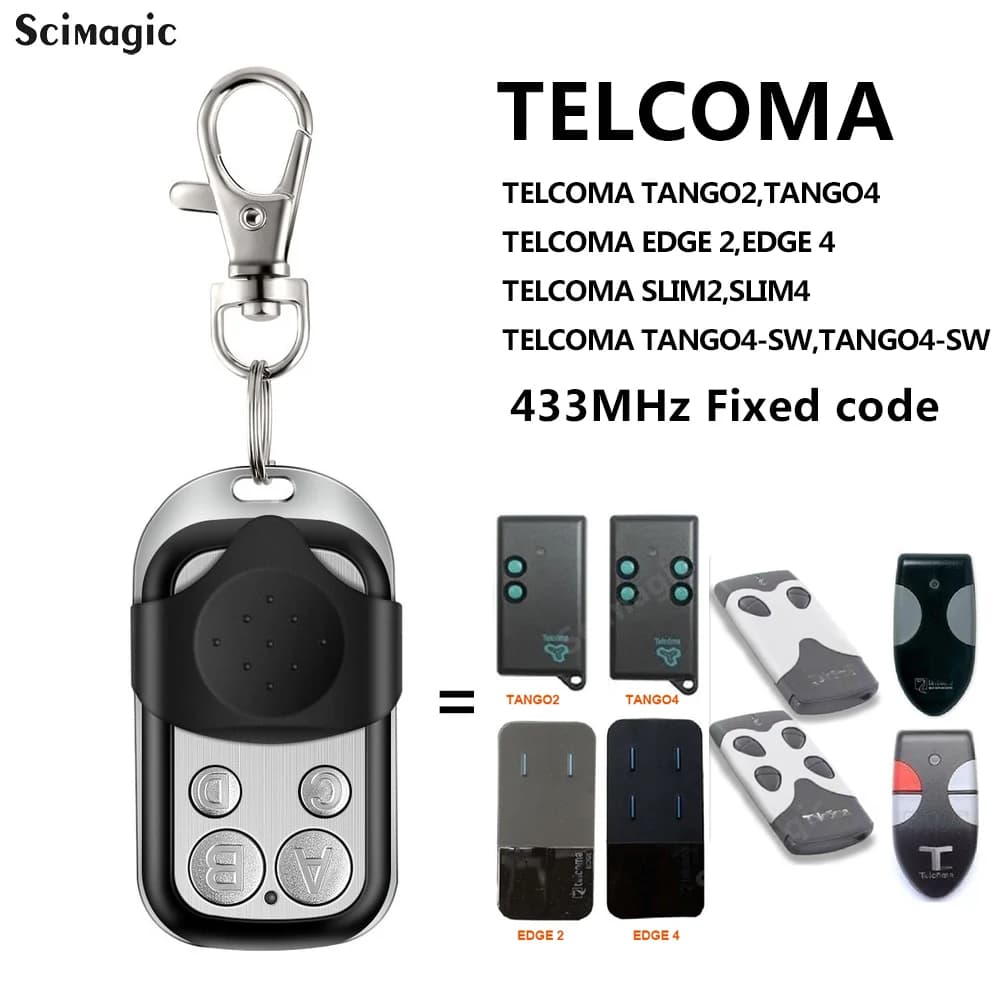 TELCOMA EDGE 2 EDGE 4 Télécommande de garage 433,92 MHz Porte-clés à code fixe