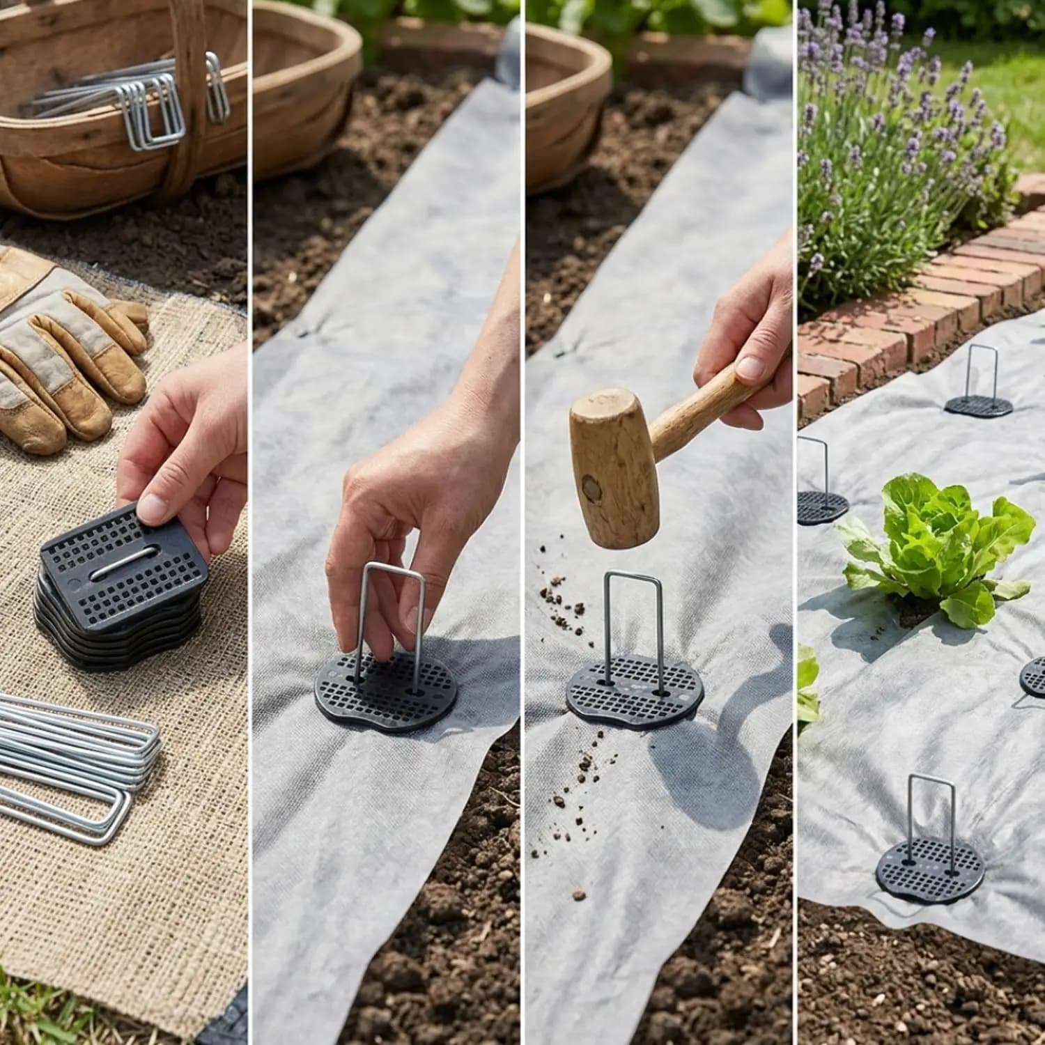 Piquets de jardin en acier galvanisé en forme de U avec joints d'étanchéité