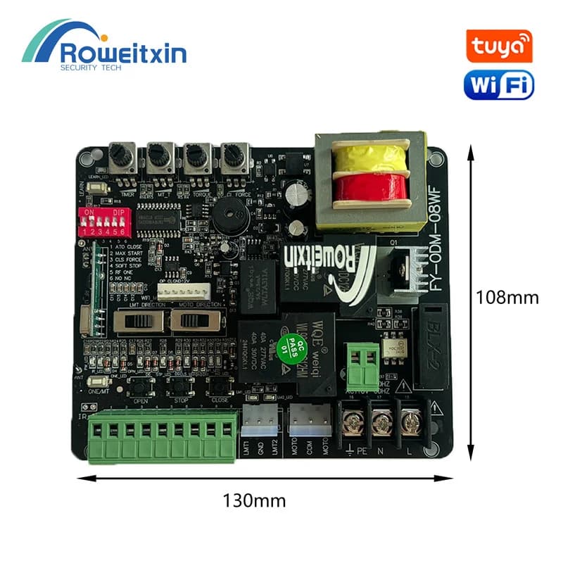 Tuya WiFi porte coulissante 220V PCB pas de fin de course NC est compatible avec universel peut arrêter lentement 