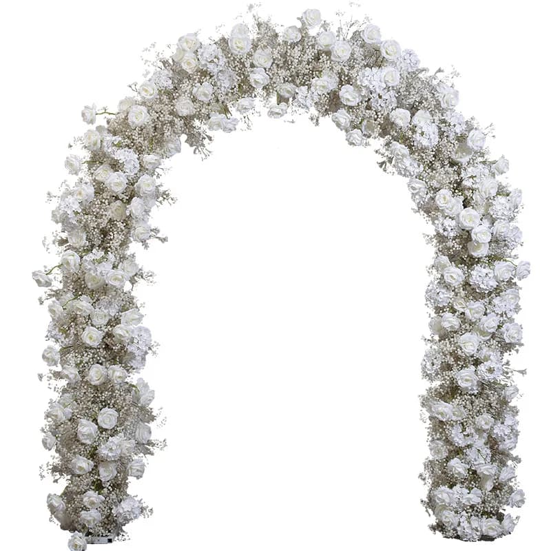 Arc de roses Gypsophila artificielles en forme de U, 240CM, boule de mariage, porte de bienvenue, salle de Banquet, arrière-plan de scène, décor Floral