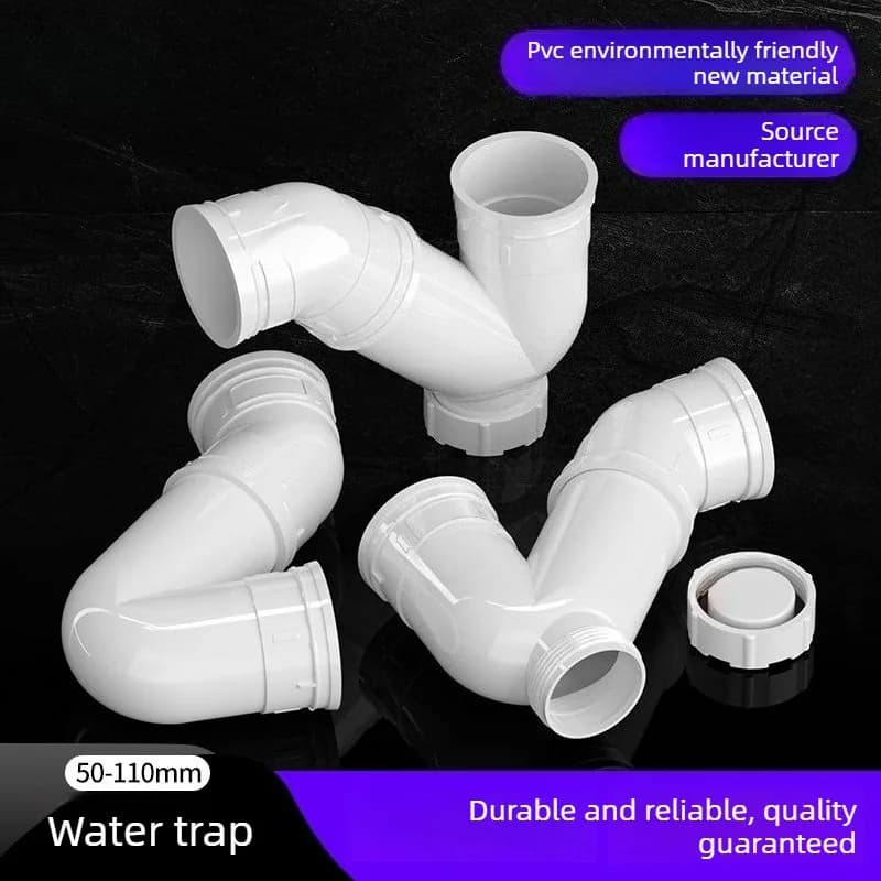 Siphon anti-odeur en PVC pour tuyau d'eau, raccord non-évacuant 50/75/110/160mm