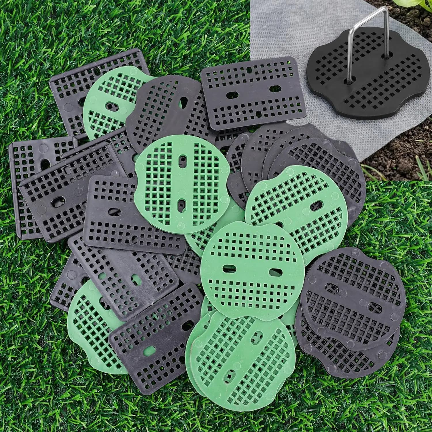 Piquets de jardin en acier galvanisé en forme de U avec joints d'étanchéité