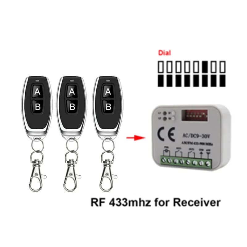 Récepteur à distance de porte de garage 433 868MHz 300-900MHZ AC/DC 9-30V