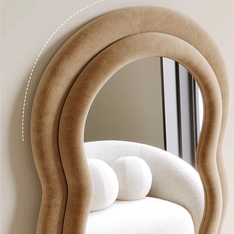 Miroir de vanité d'affichage moderne, Design de salle de bains, miroir de vanité sur pied, ornements nordiques horizontaux, accessoires de maison