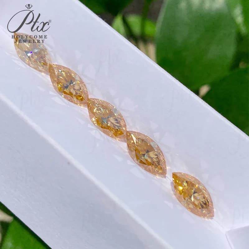 Moissanite taille marquise, clarté VVS1, multicolore, avec certificat GRA, matériaux pour la fabrication de bijoux, fournitures de perles, breloques en gros