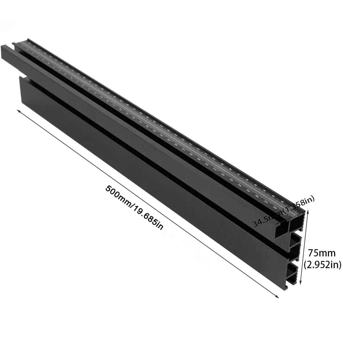 500mm 75 Type en alliage d'aluminium profil clôture routeur