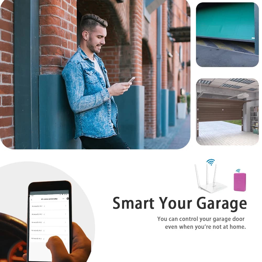 Mhouse GTX4 TX3 TX4 Tuya Smart APP Porte-clés de portail intelligent 433.92mhz Émetteur RF+WIFI Contrôleur 2-en-1